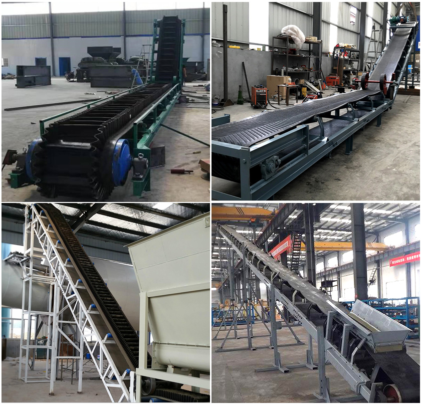 大傾角皮帶輸送(sòng)機(jī)實拍